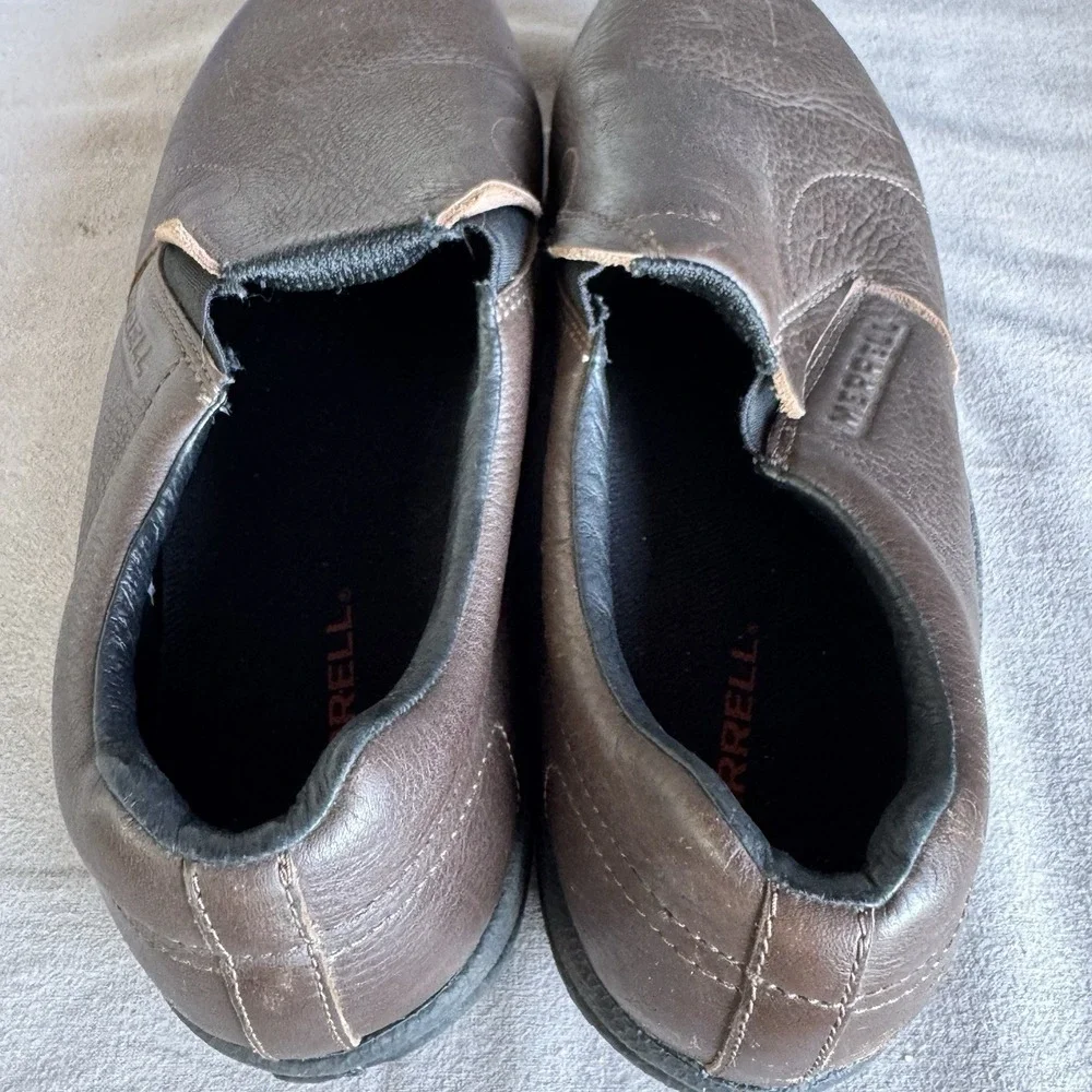 Size 12 - Merrell Jungle Moc Leather Mahogany‎ Brown Shoes Loafers J63883 Men's